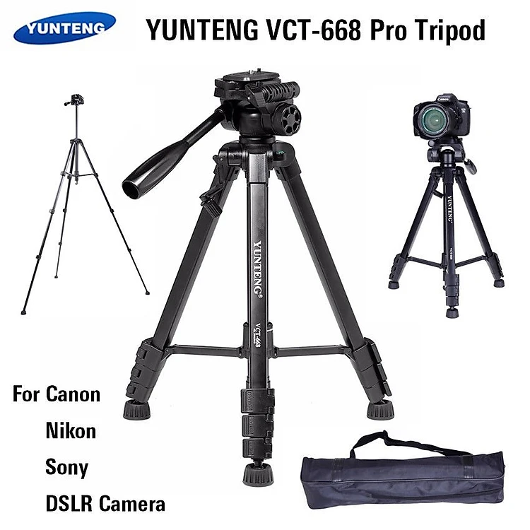 Chân Máy Ảnh Tripod Yunteng VCT - 668 - Hàng Nhập Khẩu